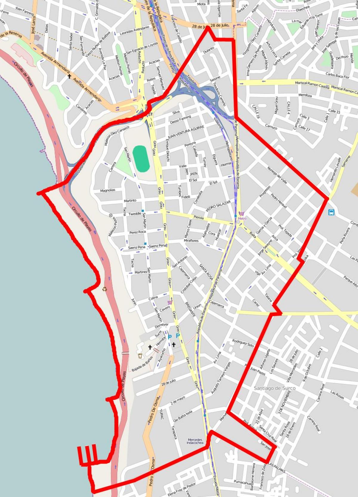 מפה של barranco לימה