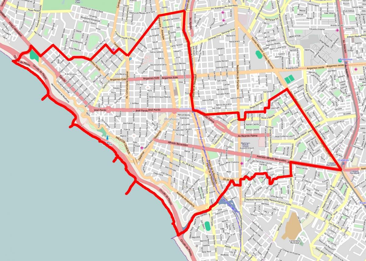 Lima miraflores מפה