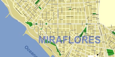 מפה של miraflores, לימה, פרו